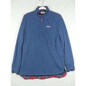 Vineyard Vines Blue Quilted Relaxed Shep Shirt Size Small 1/4 Zip